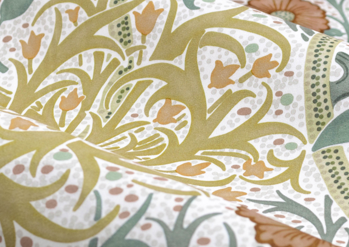 Seaweed Pencil Pleat, Stone/Sunflower - Ready Made Curtains - Image 4